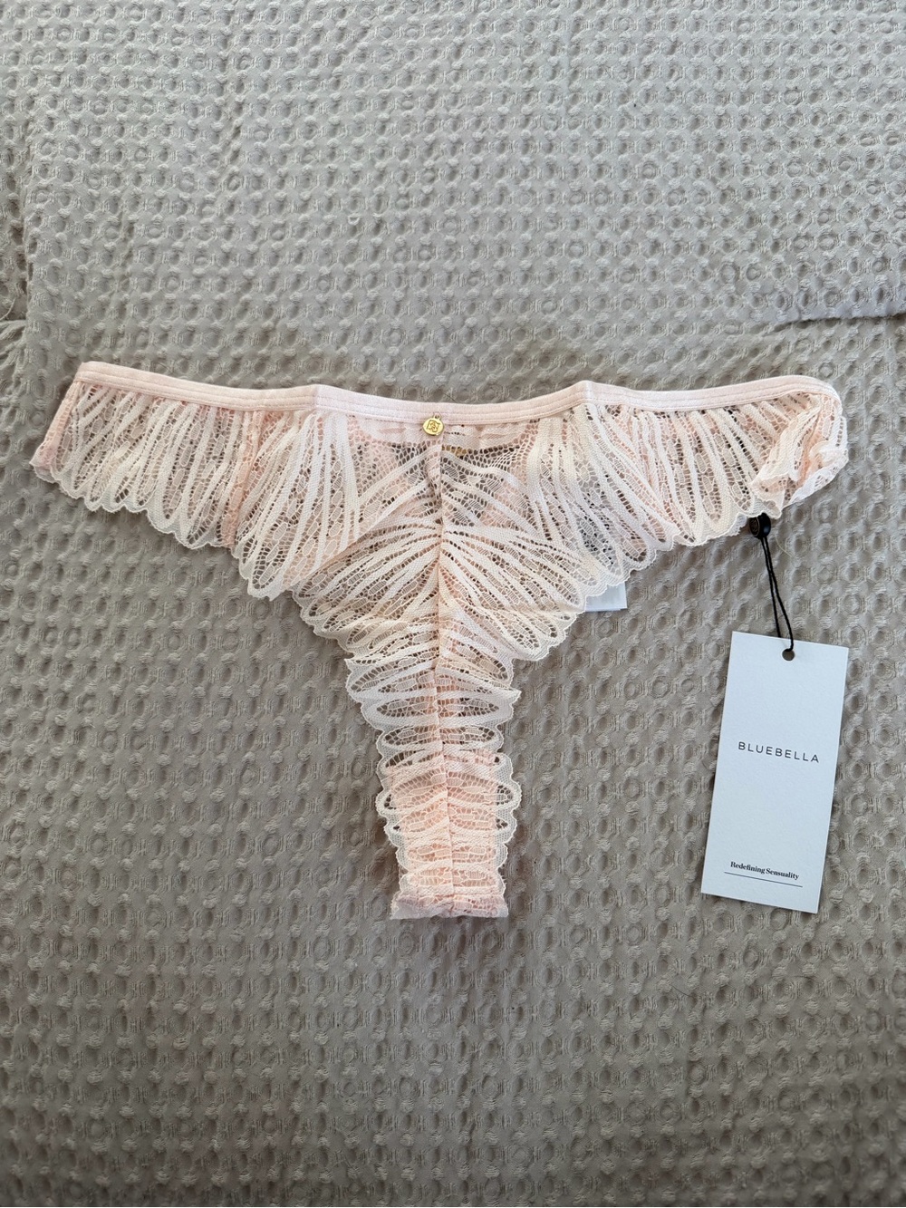 Bluebella Peyton Lace Thong Pearl Pink